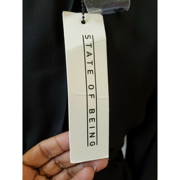 NWT State of Being Black Cut Out Wrap Dress Size M - Picture 9 of 12